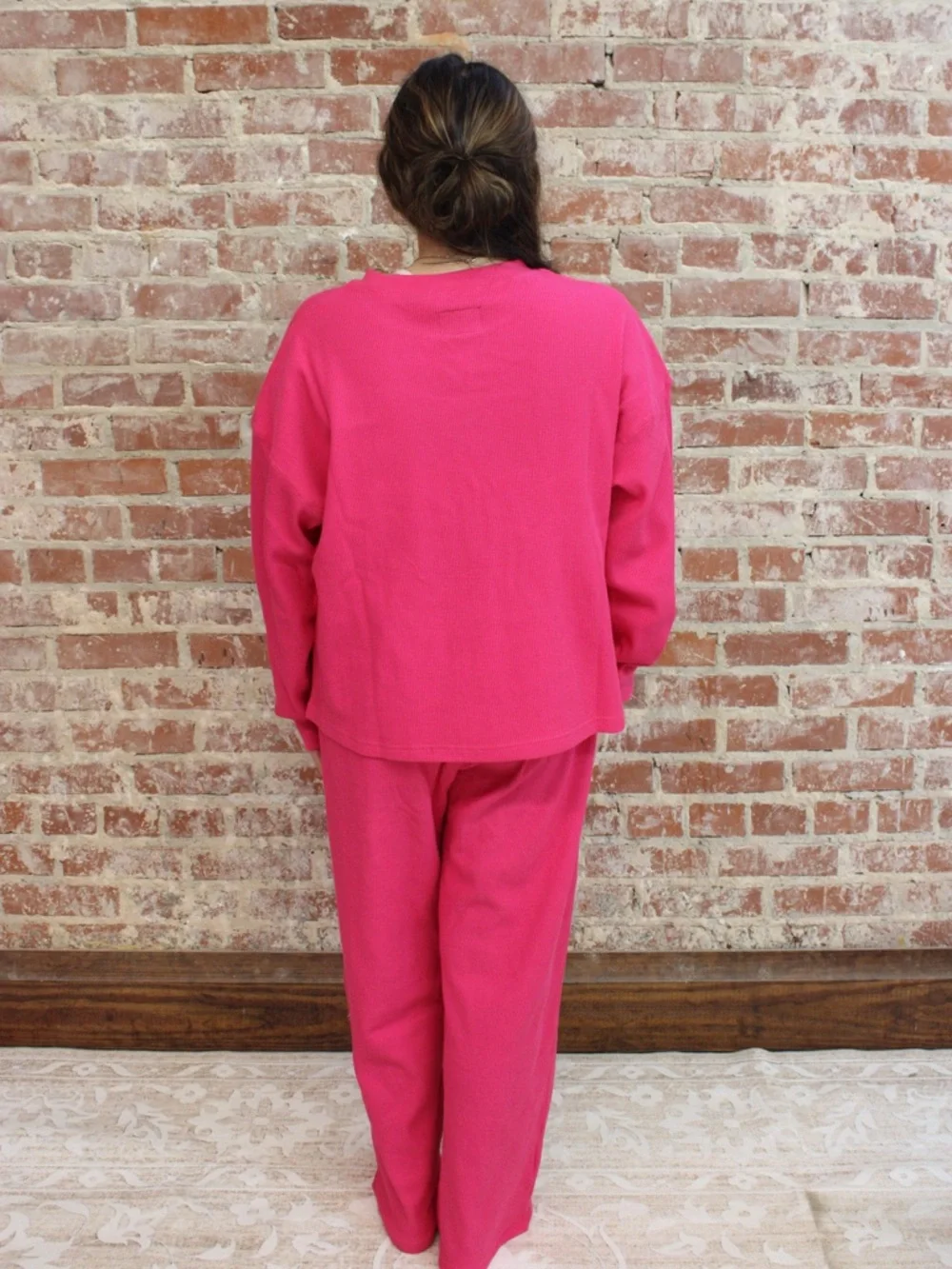 Lulu Mac Hot Pink Waffle Knit Pants